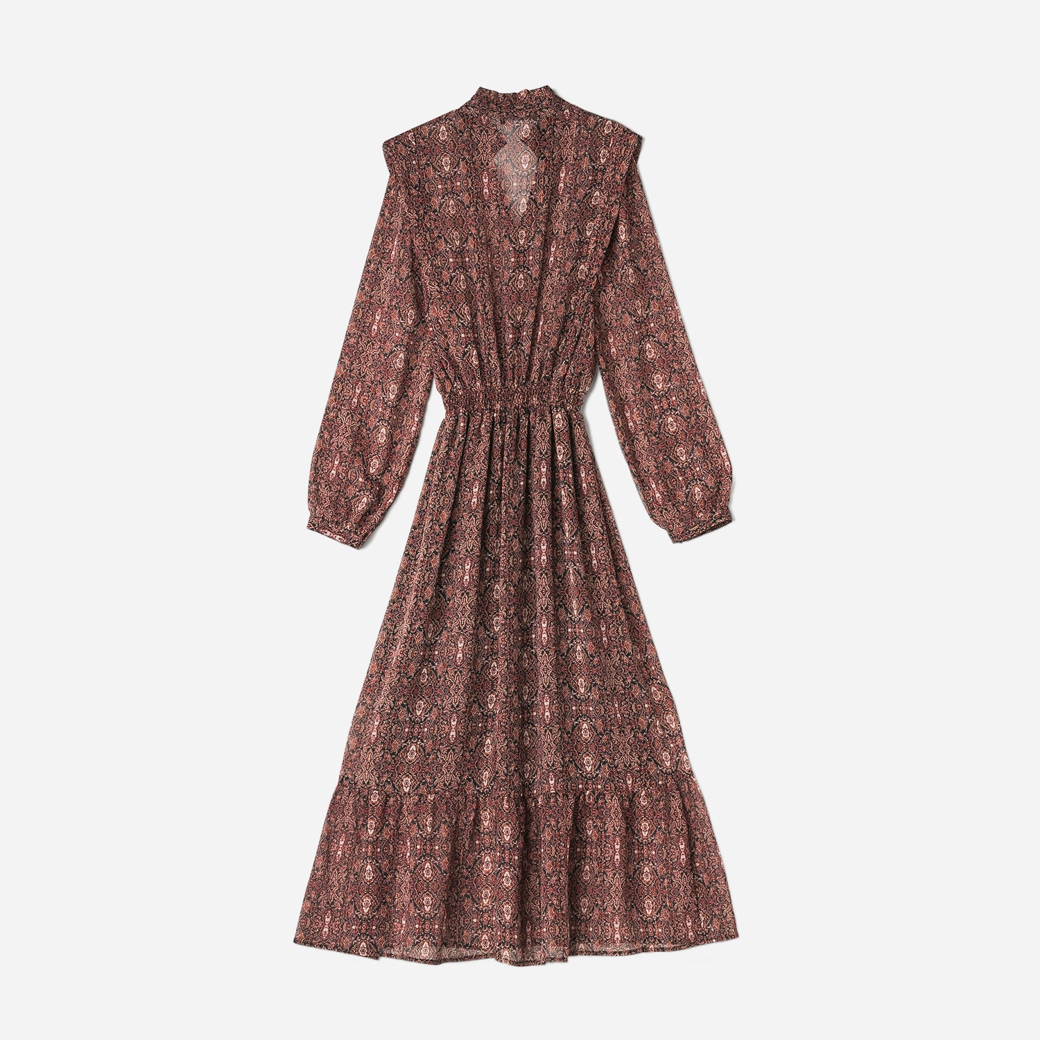 Robe longue TEXTO noire à imprimé oriental