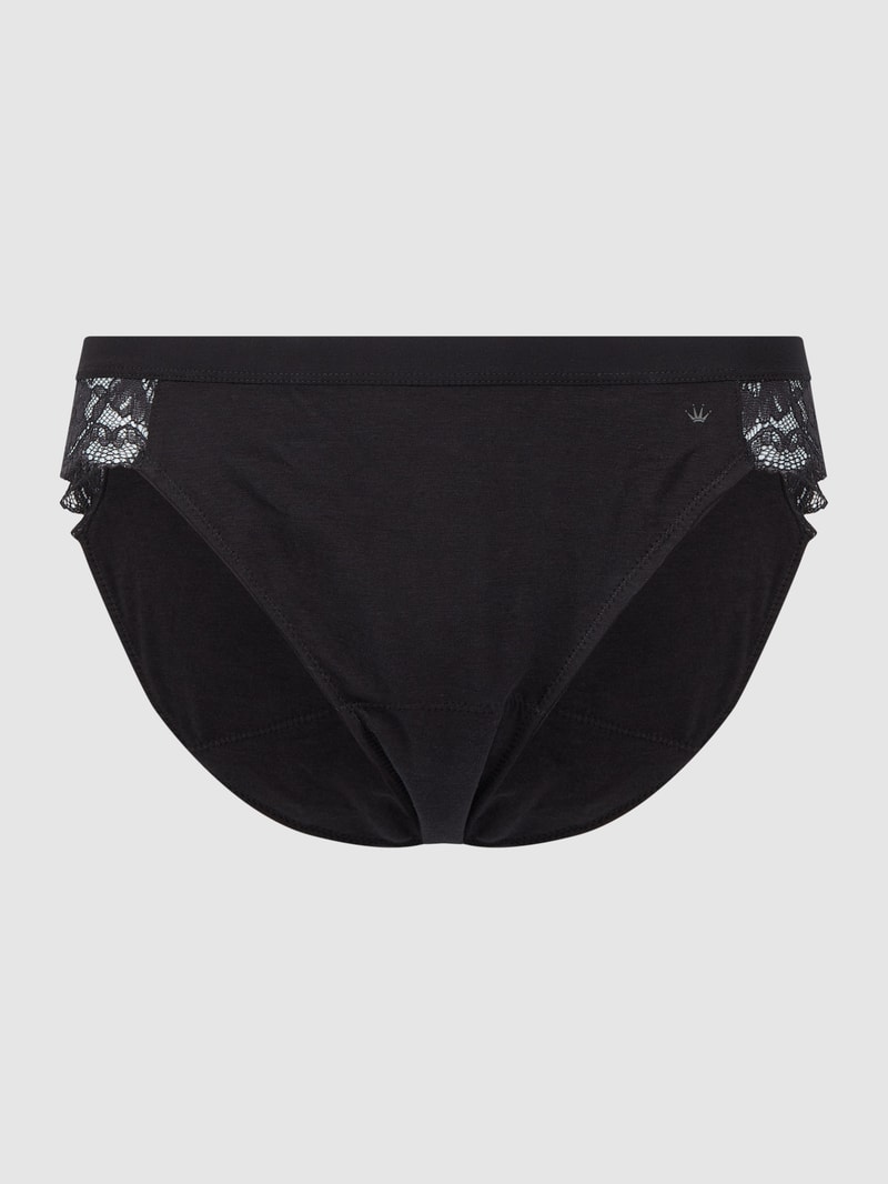 Slip mit floraler Spitze Modell 'Fit Smart Tai' in schwarz