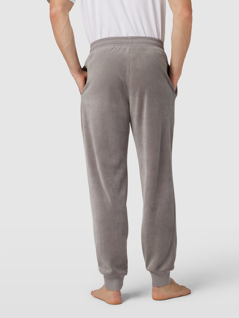 Sweatpants mit Label-Stitching in ecru