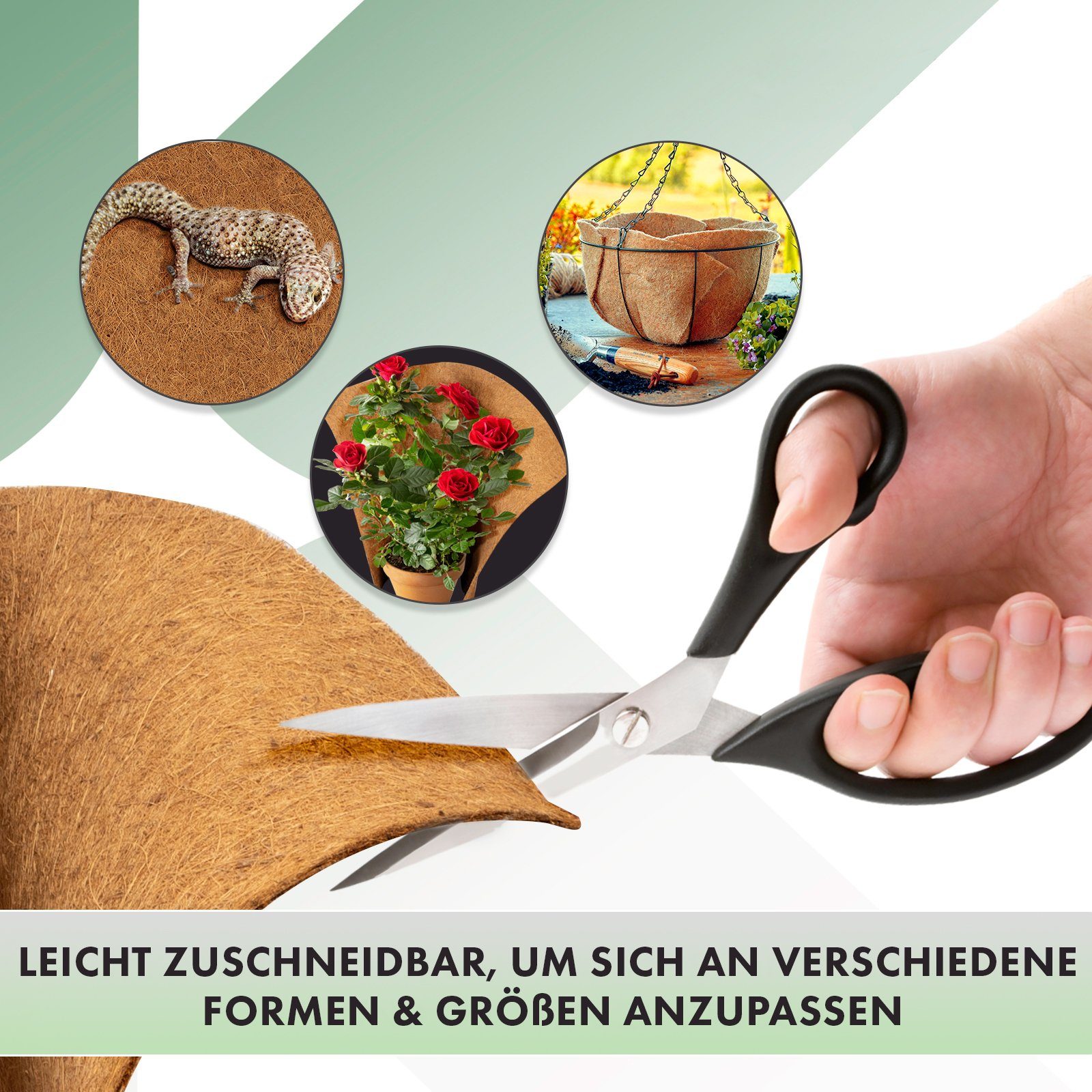 Kubus Winterschutzvlies Kokos Filzmatte, Kälteschutz für Pflanzen, Biologisch abbaubar, 1 x 1 m