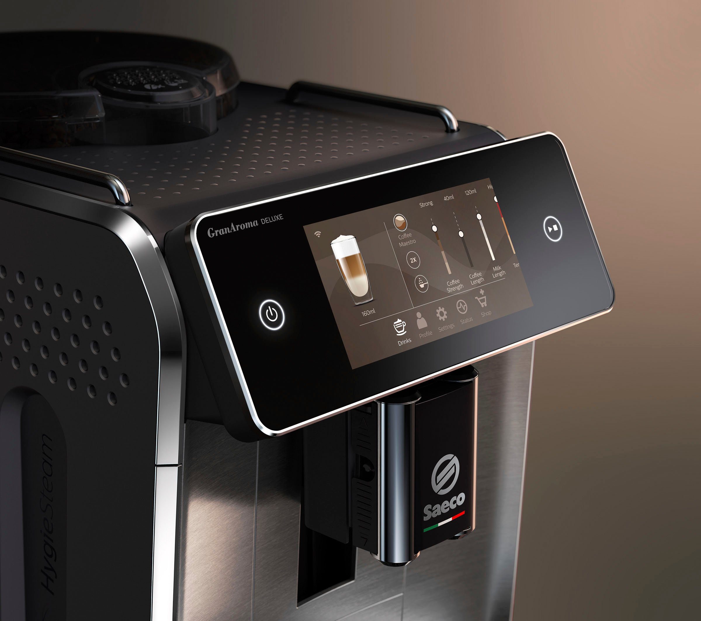 Saeco Kaffeevollautomat Saeco GranAroma Deluxe SM6685/00, Pflegeset CA6707/10 im Wert von UVP 49,99€