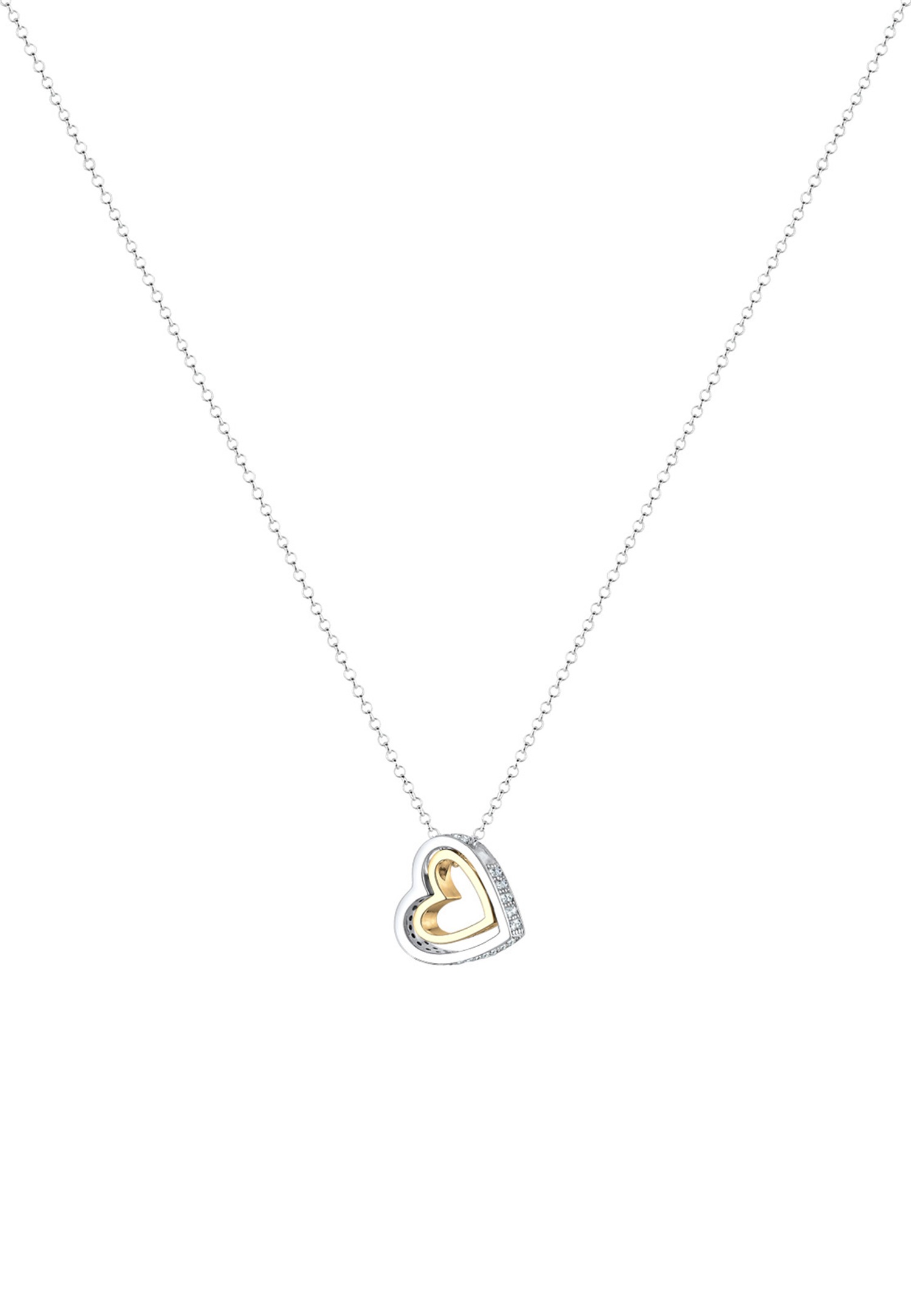 Ciondolo da fidanzamento a forma di cuore da donna Elli con cristalli in argento sterling 925