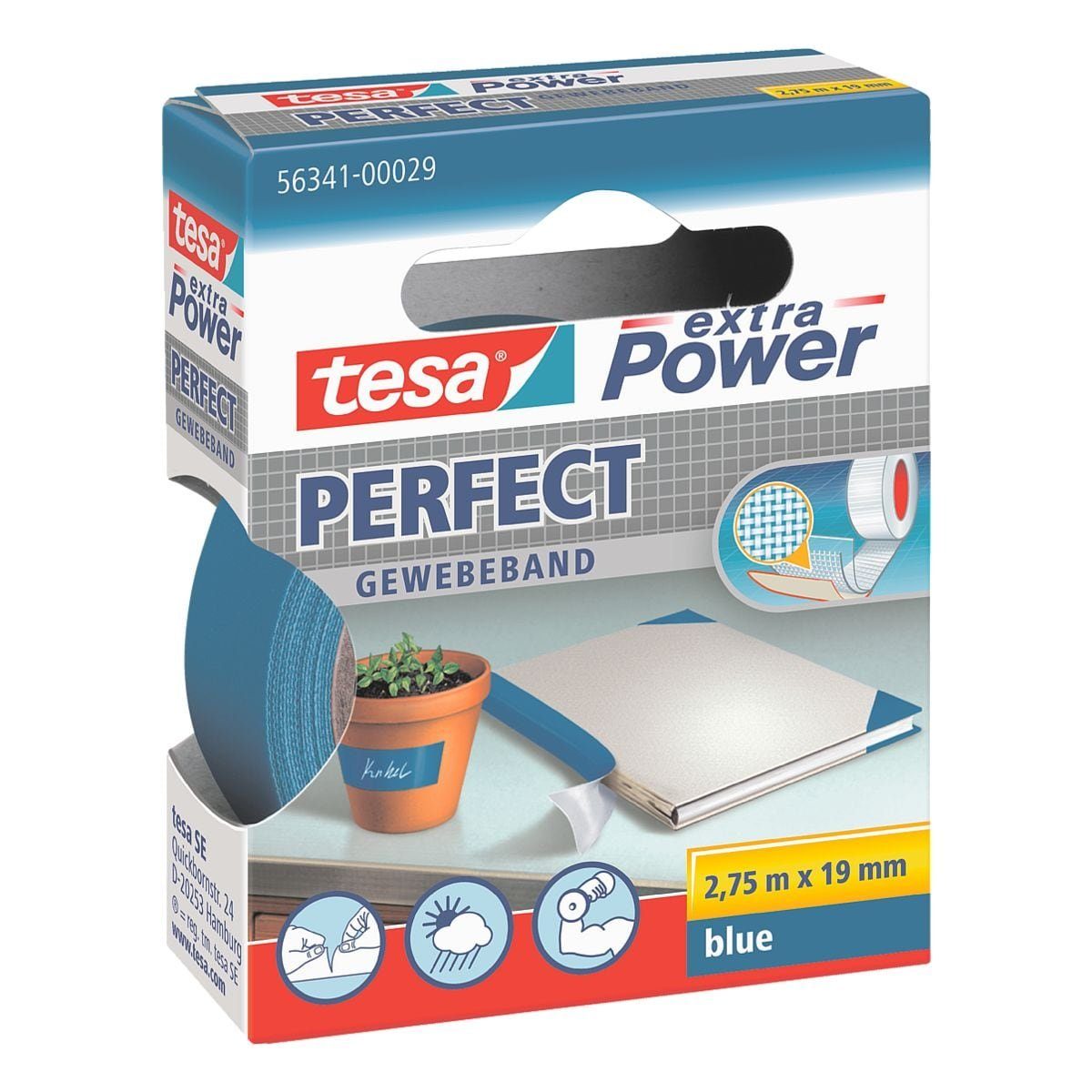 tesa Isolierband extra Power® 19 mm / 2,75 m, witterungsbeständig und beschriftbar