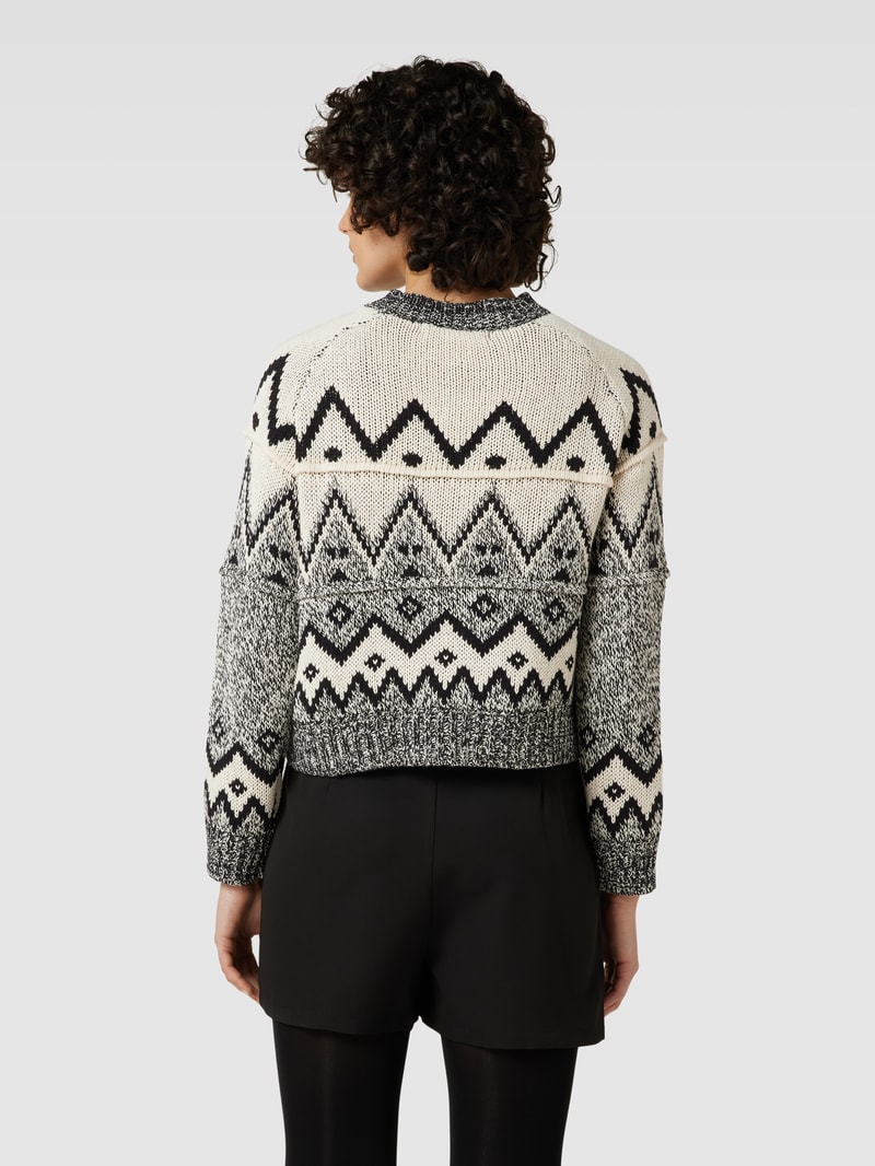 Strickpullover mit gerippten Abschlüssen Modell 'FROSTY' in offwhite