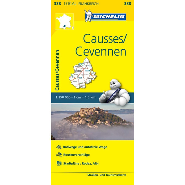 Michelin Localkarte Causses - Cevennen 1 : 150 000 - Straßenkarte