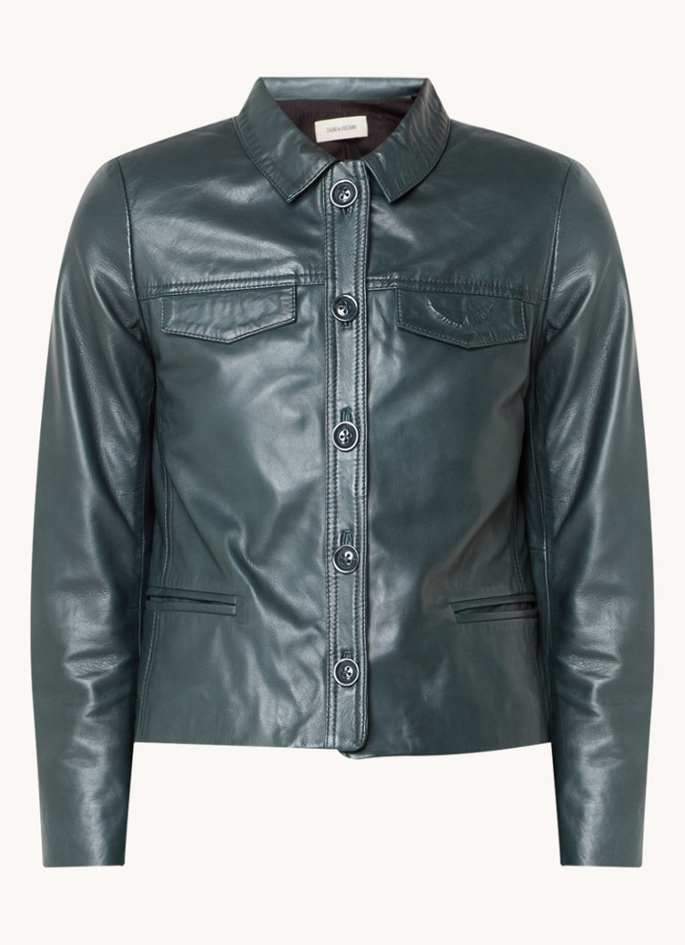 Zadig&Voltaire Liam lambskin jacket with shoulder pads and welt pockets