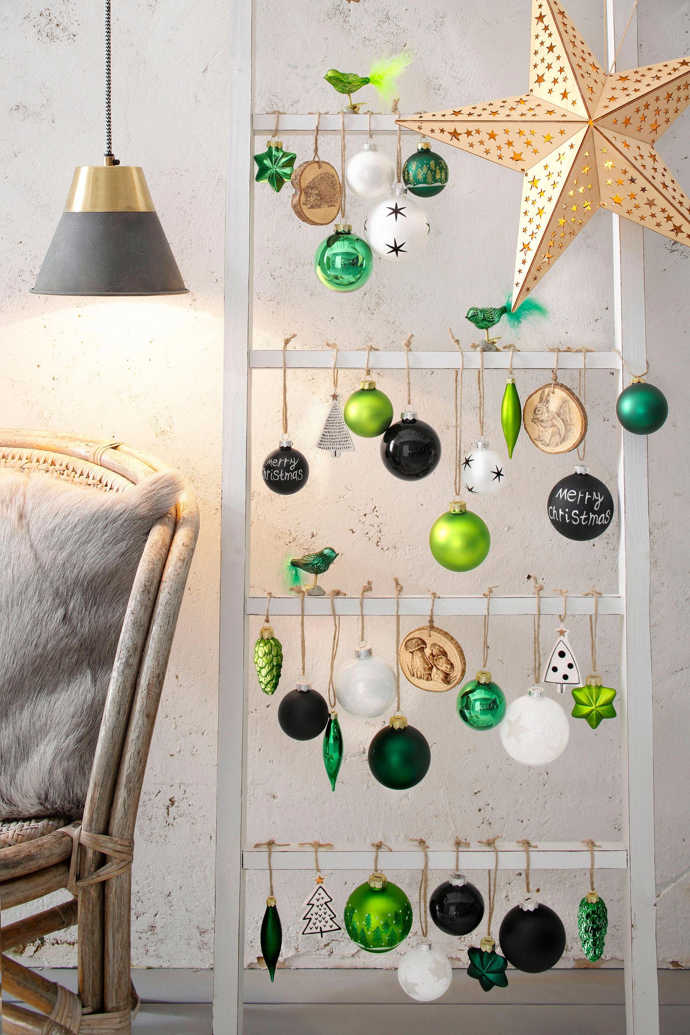 BONETTI LED Stern Weihnachtsstern, LED fest integriert, Warmweiß, aus Holz, mit Lichterkette, Weihnachtsdeko