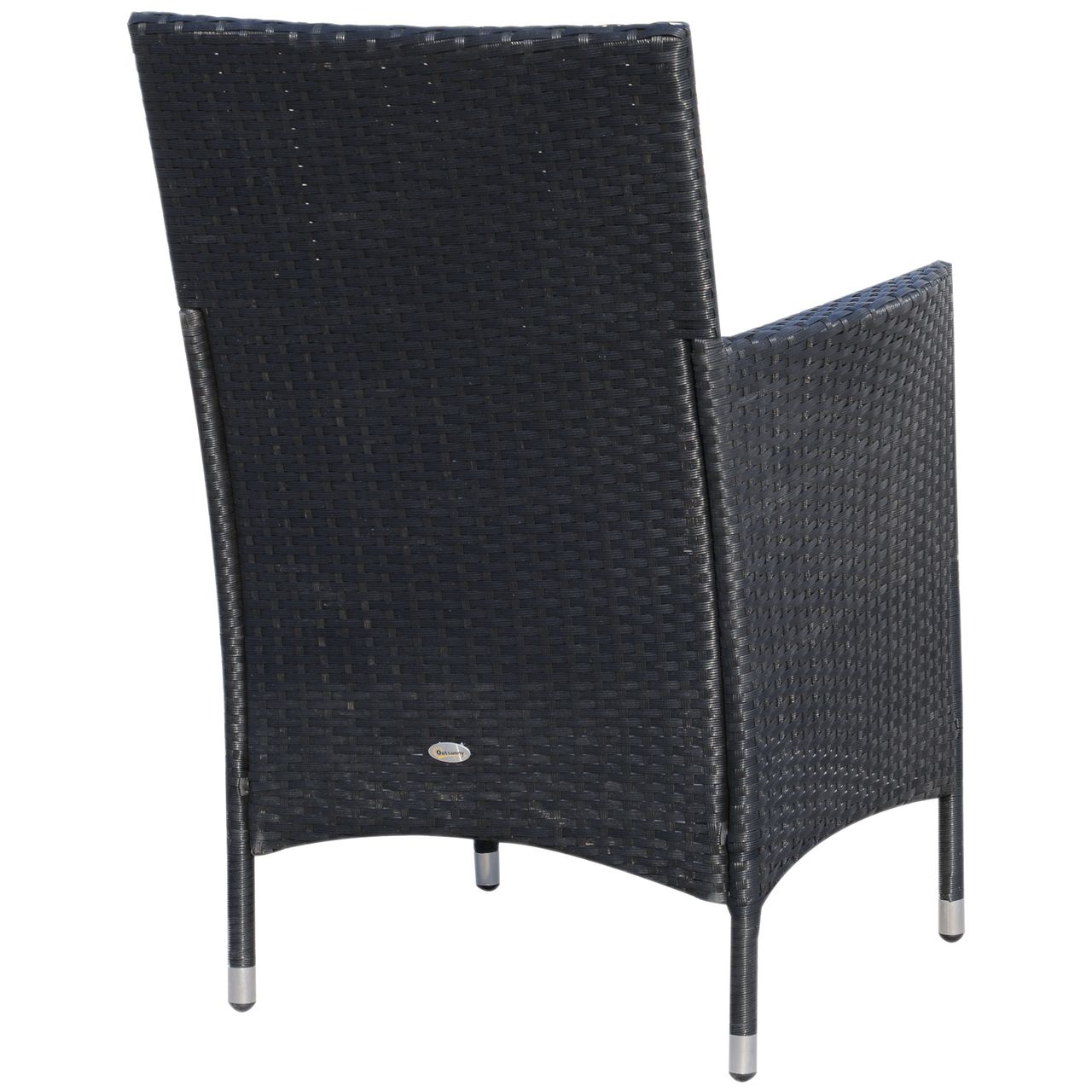 Outsunny 3-tlg. Balkonmöbel Set Sitzgruppe Rattan Gartenset Polyrattan Schwarz