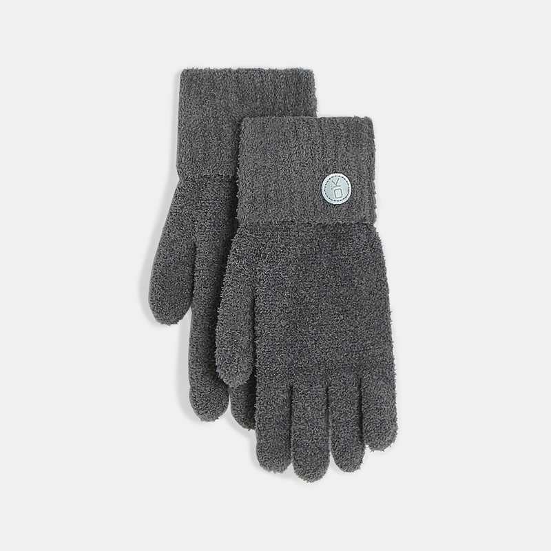 Gants en tricot hyper stretch gris fille