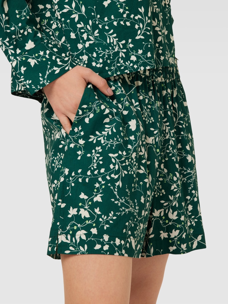 Shorts mit Allover-Print in dunkelgrün
