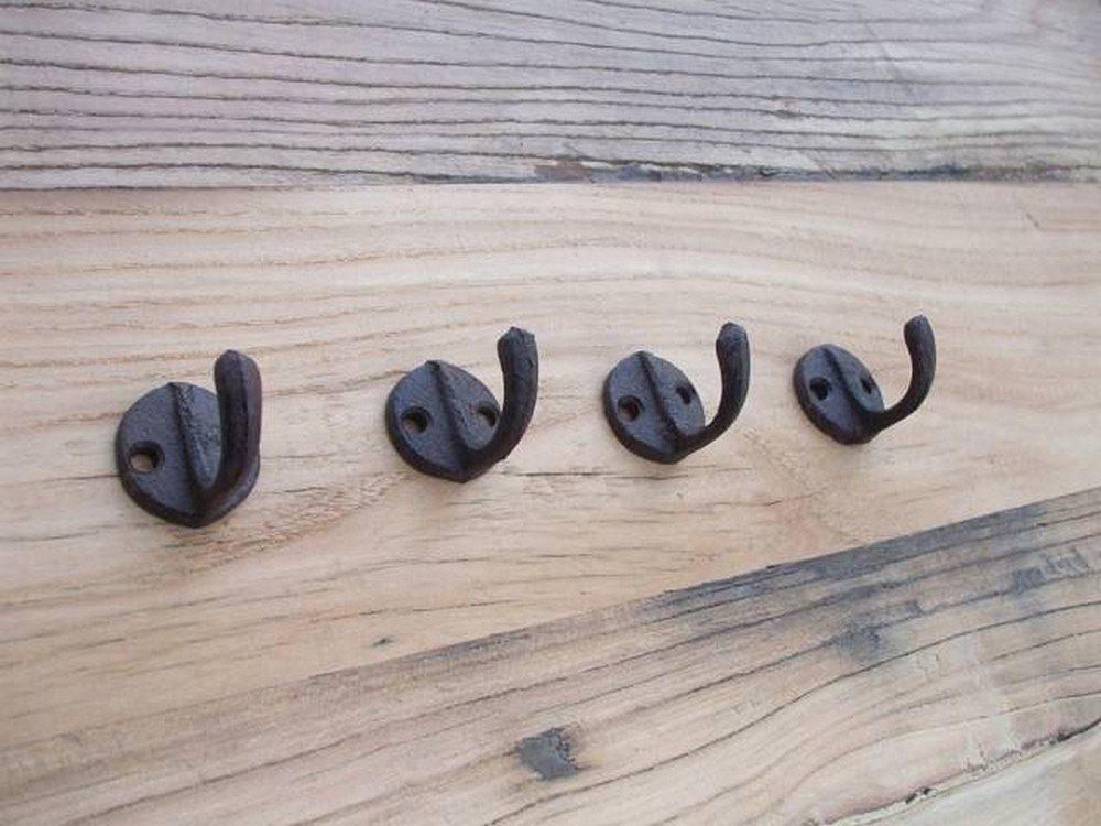 Deko-Impression Wandhaken 4-er Set, 4 Stück Wandhaken, Wandgarderobe, Gusseisen, rostfarben, (4-St)