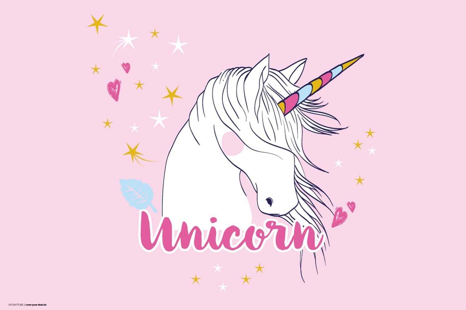 cover-your-desk.de Schreibtischaufsatz Schreibtischunterlage für Kinder – Unicorn – 60 x 40 cm – aus hochwertigem Vinyl, (1-St)