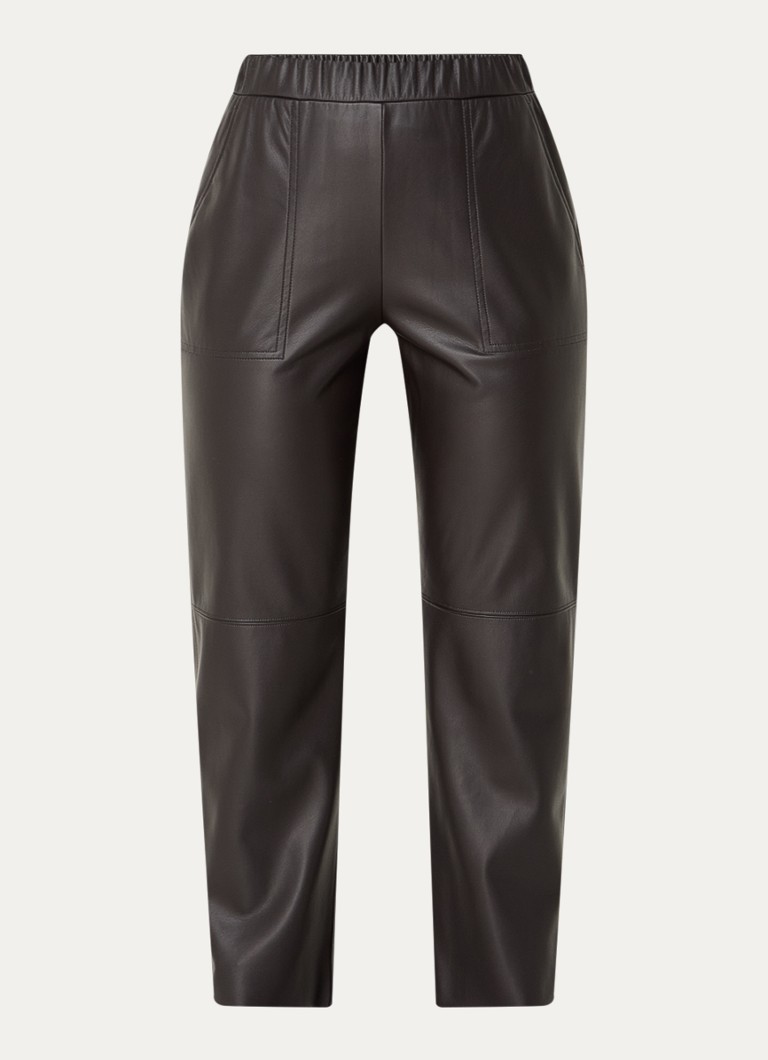 Pantaloni cropped a vita alta e affusolati in similpelle di Max & Co Creativo