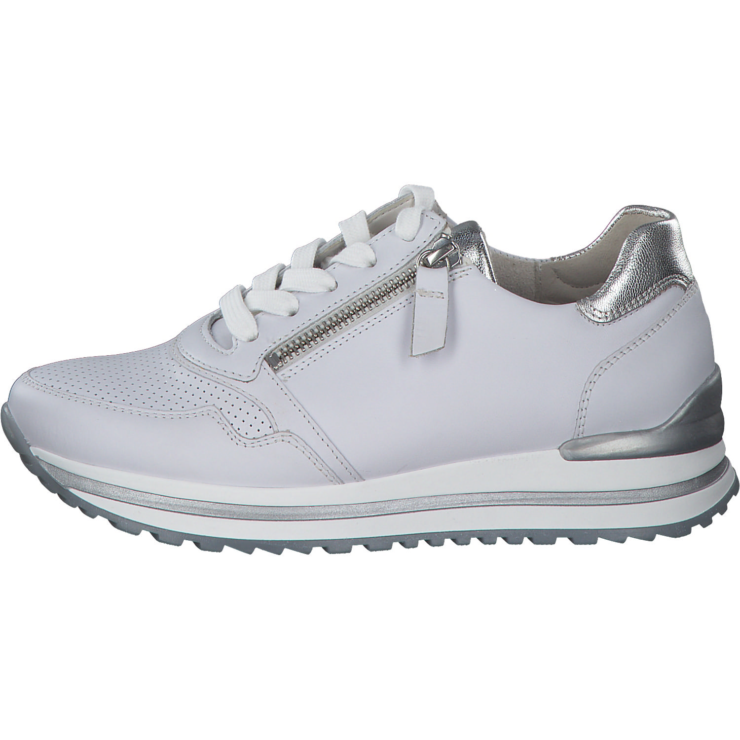 Gabor 26.528, Sneakers Low, Damen, weiss/silber (perf)