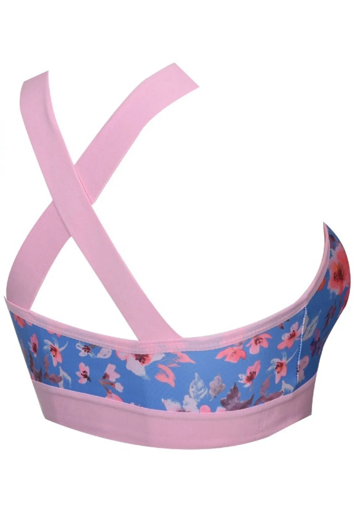 Nicoletta  Mixed-27 Damen-BH, schwammunterstützt, Sport-Bustier, gemustert, Fitness