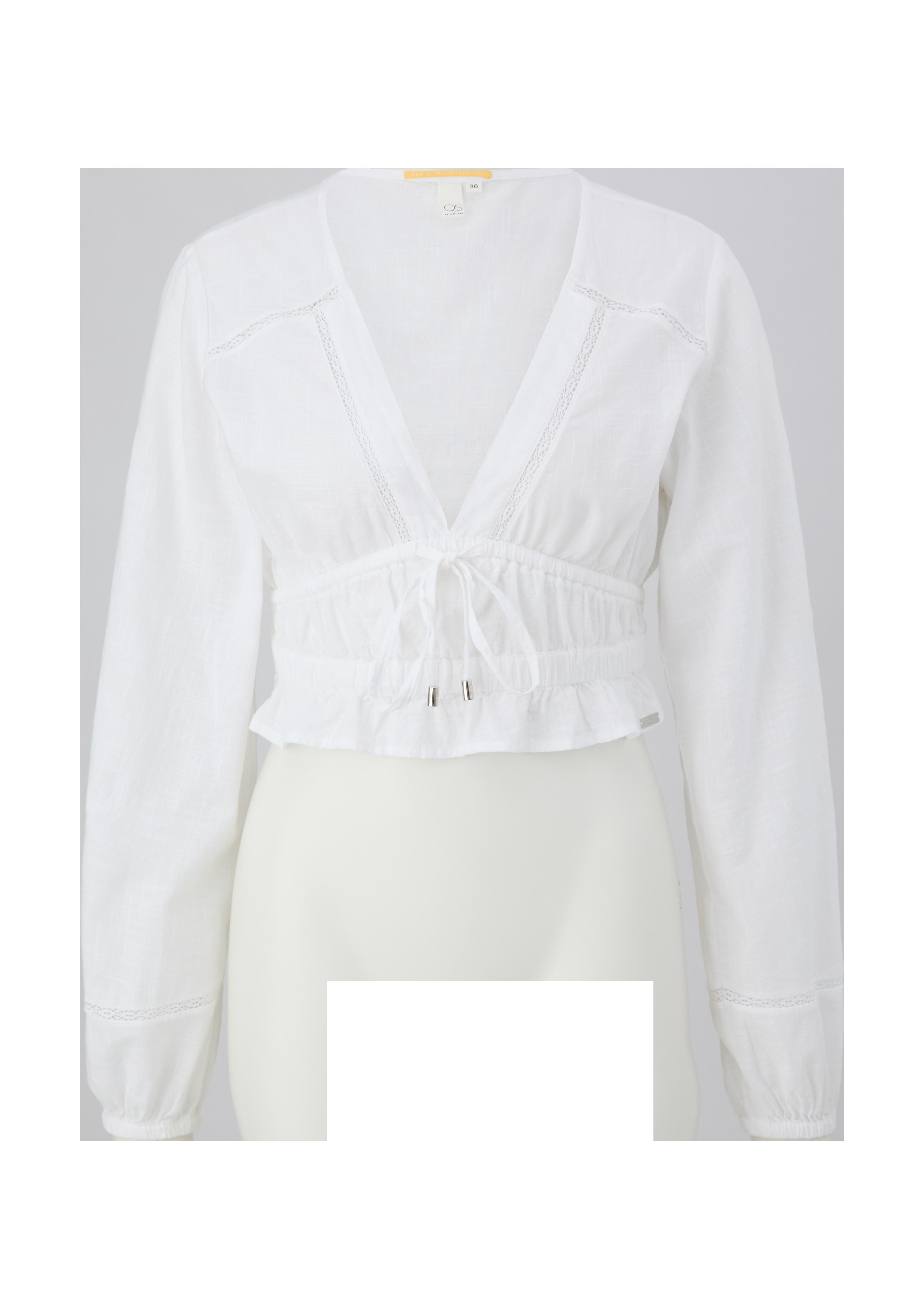 Dobby-Bluse mit Schleifen-Detail  2130819-0100