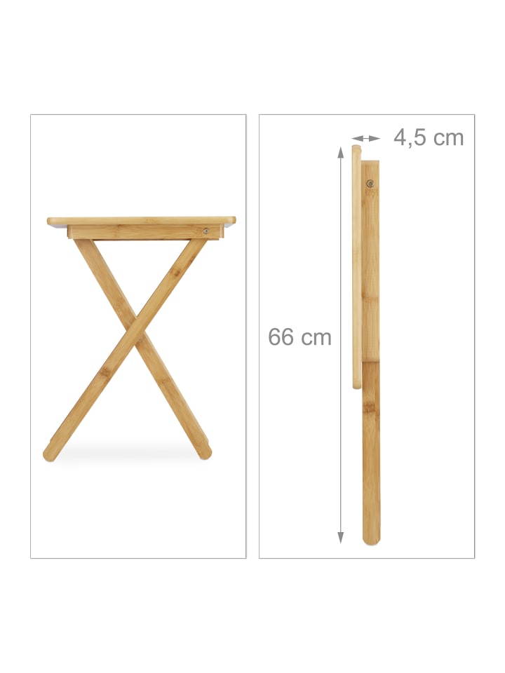 relaxdays Beistelltisch in Natur - (B)40 x (H)52 x (T)31 cm günstig kaufen onesize