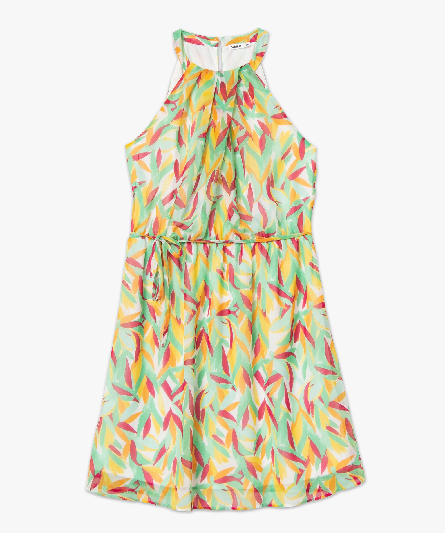 Robe femme imprimée avec encolure américaine imprime | GEMO