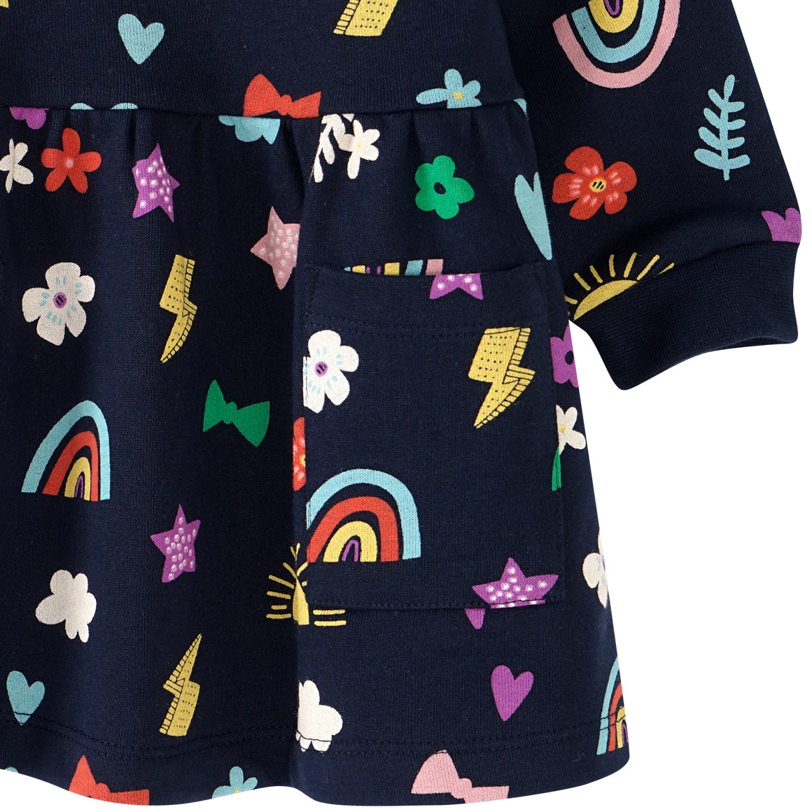 Baby Sweatkleid mit bunten Motiven