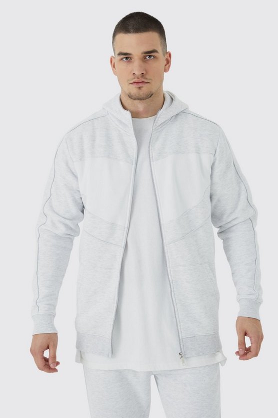 Tall Slim-Fit Colorblock Trainingsanzug mit Kapuze und Trichterkragen