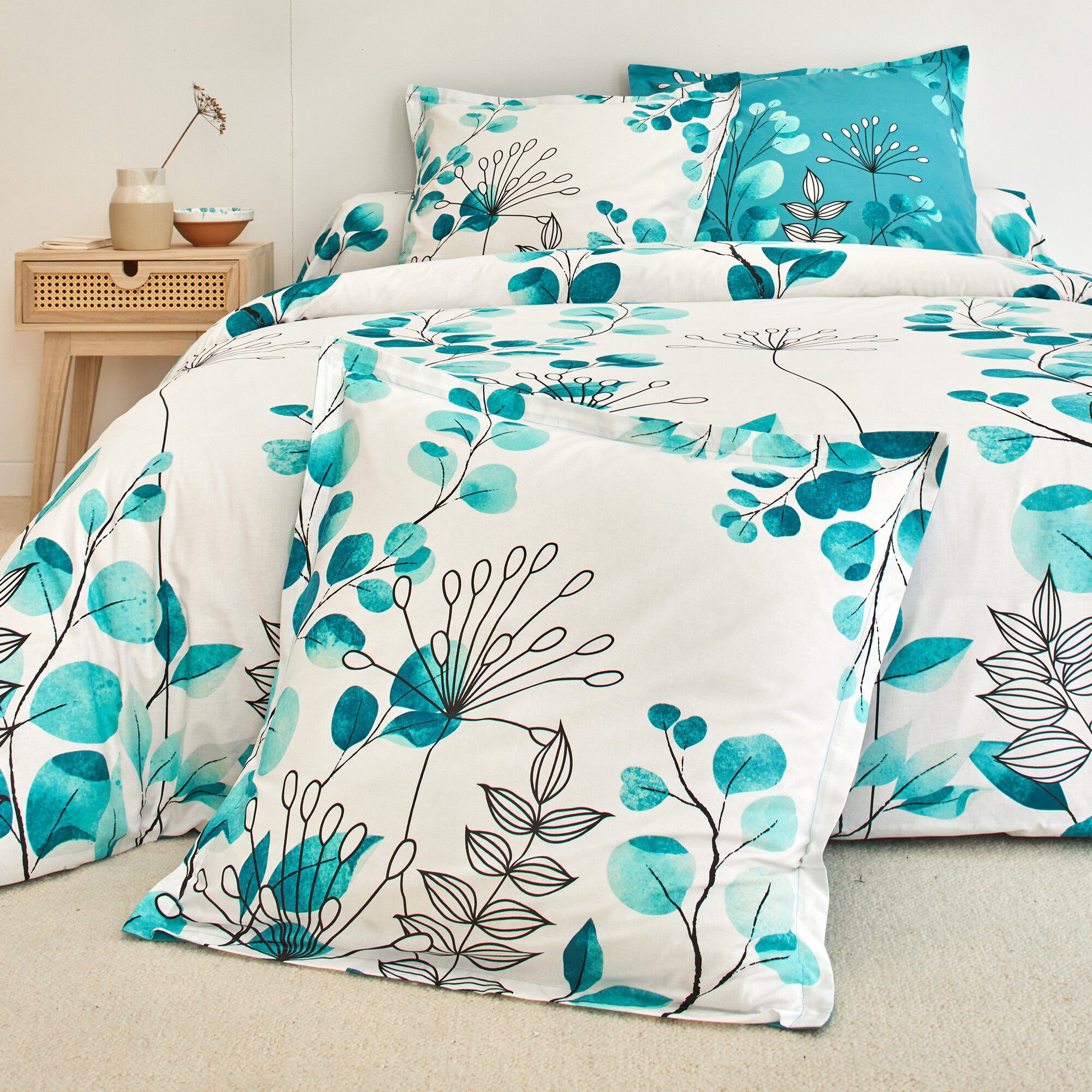 Linge de lit Danae en coton imprimé