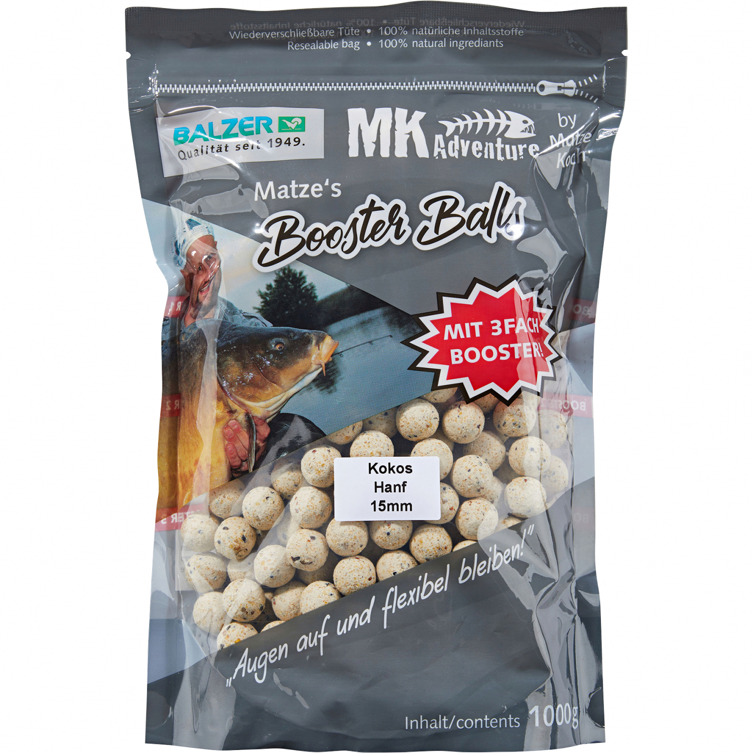 Matze Koch Boilies MK Adventure Booster Balls (Kokos/Hanf)