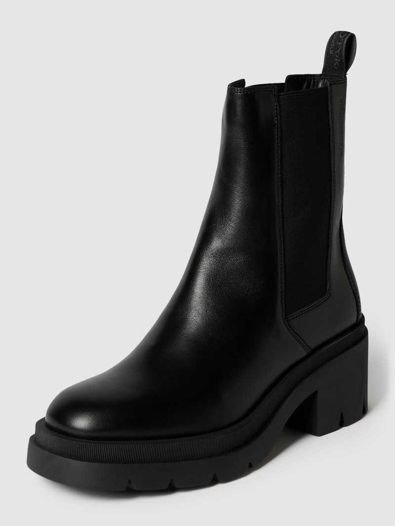 Chelsea Boots mit Label-Prägung in schwarz