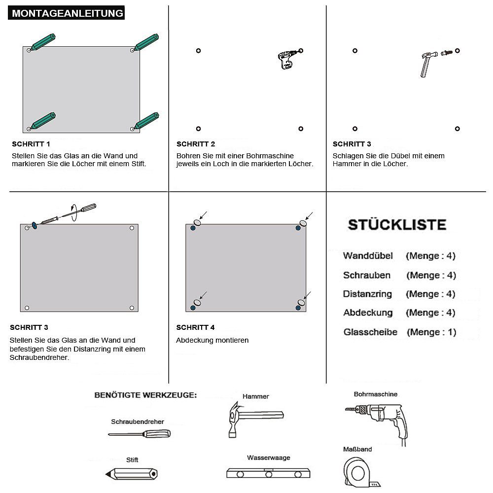 Mucola Küchenrückwand Spritzschutz Klarglas Glasrückwand Herdspritzschutz ESG Glas, (Stück, 1-tlg), ESG Sicherheitsglas