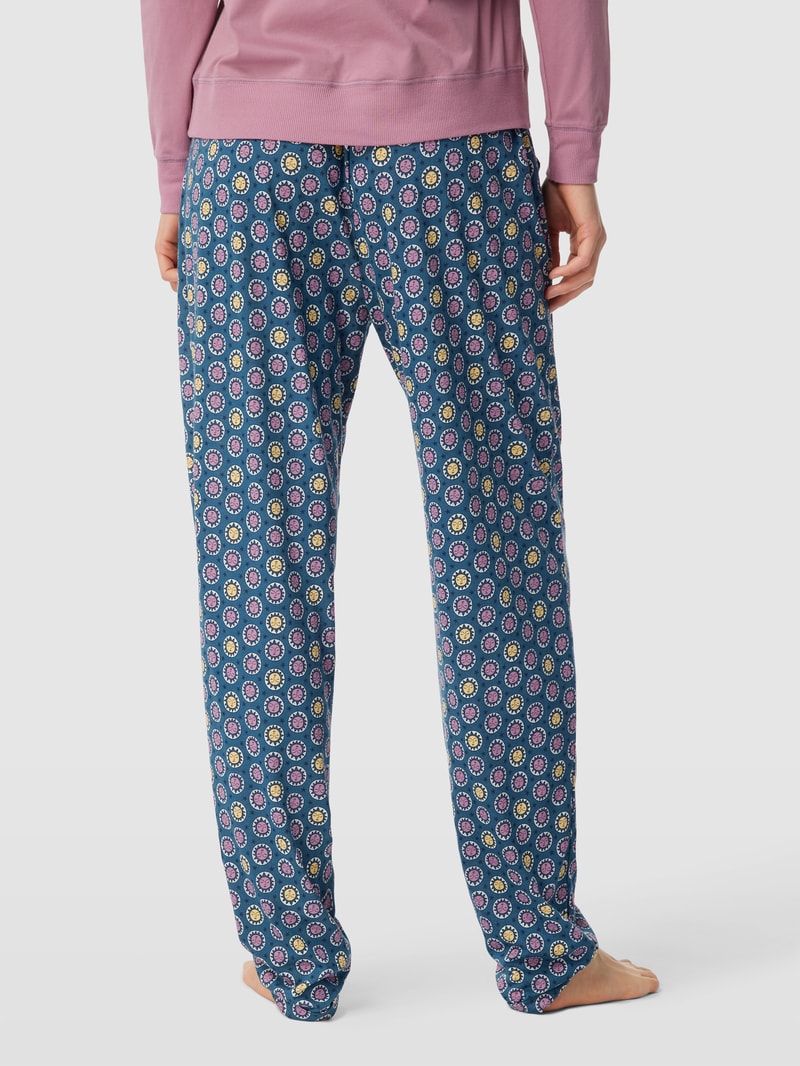 Pyjama-Hose mit Allover-Muster in petrol