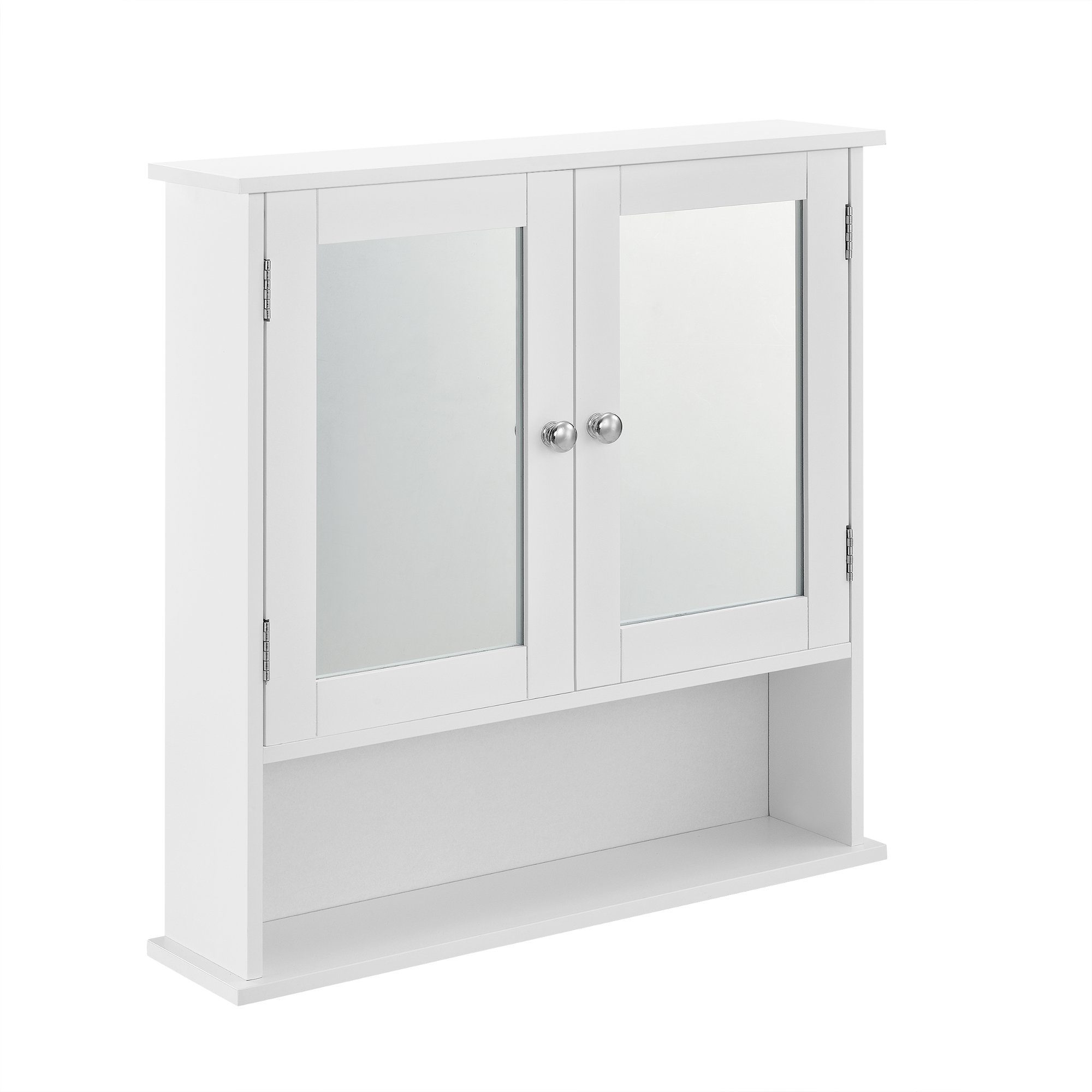 en.casa Badezimmerspiegelschrank Freren Spiegelschrank 58x56x13cm Weiß