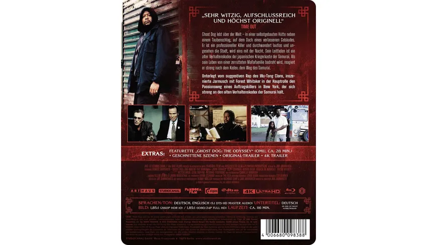 Ghost Dog - Der Weg des Samurai - Limited Steelbook Edition (4K Ultra HD) (+Blu-ray)
