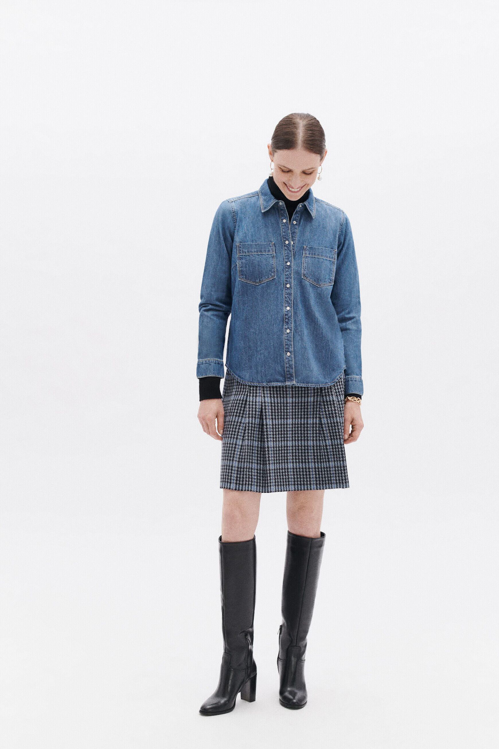 Chemise cnora denim double stone femme