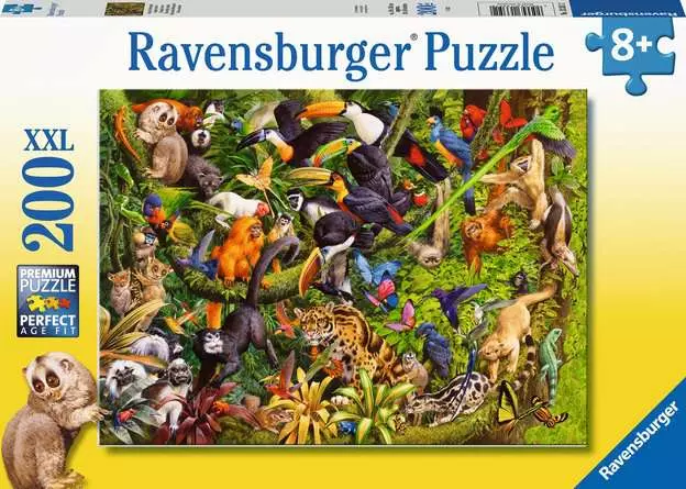 Kinderpuzzle ab 8 Jahren - Bunter Dschungel - 200 Teile