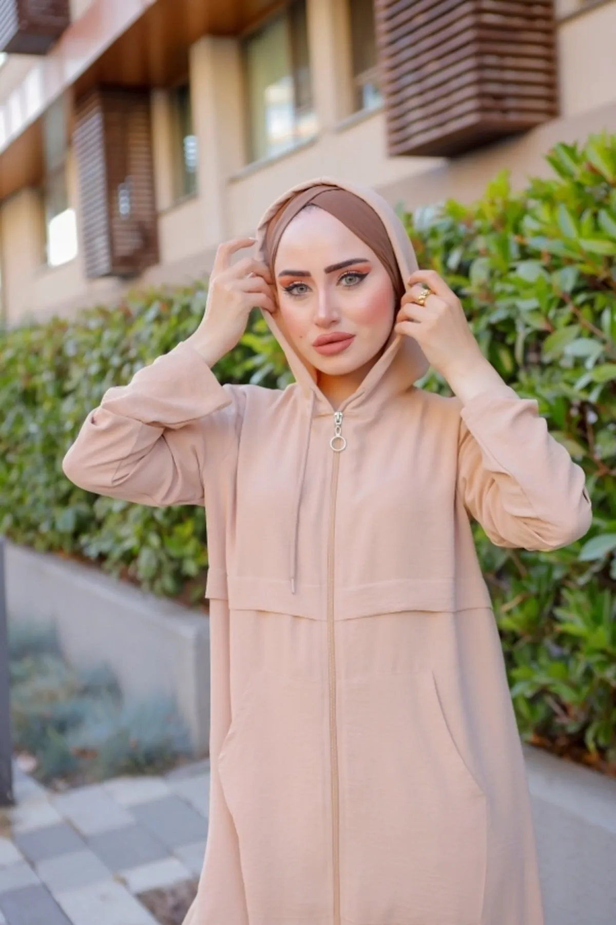 VOLT CLOTHİNG  Ayrobin Cap-Cardigan für Damen mit Kapuze