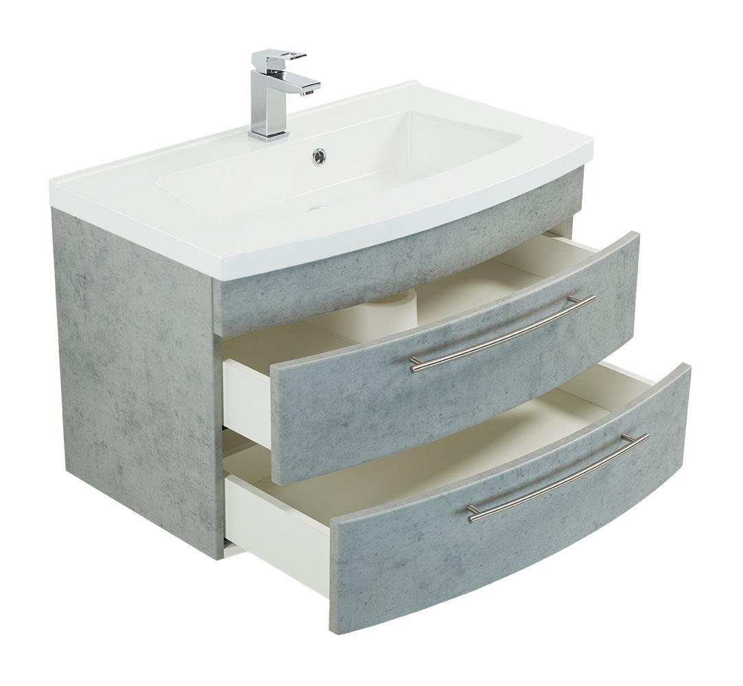 Posseik Badmöbel Luna 80 mit runder Front Beton