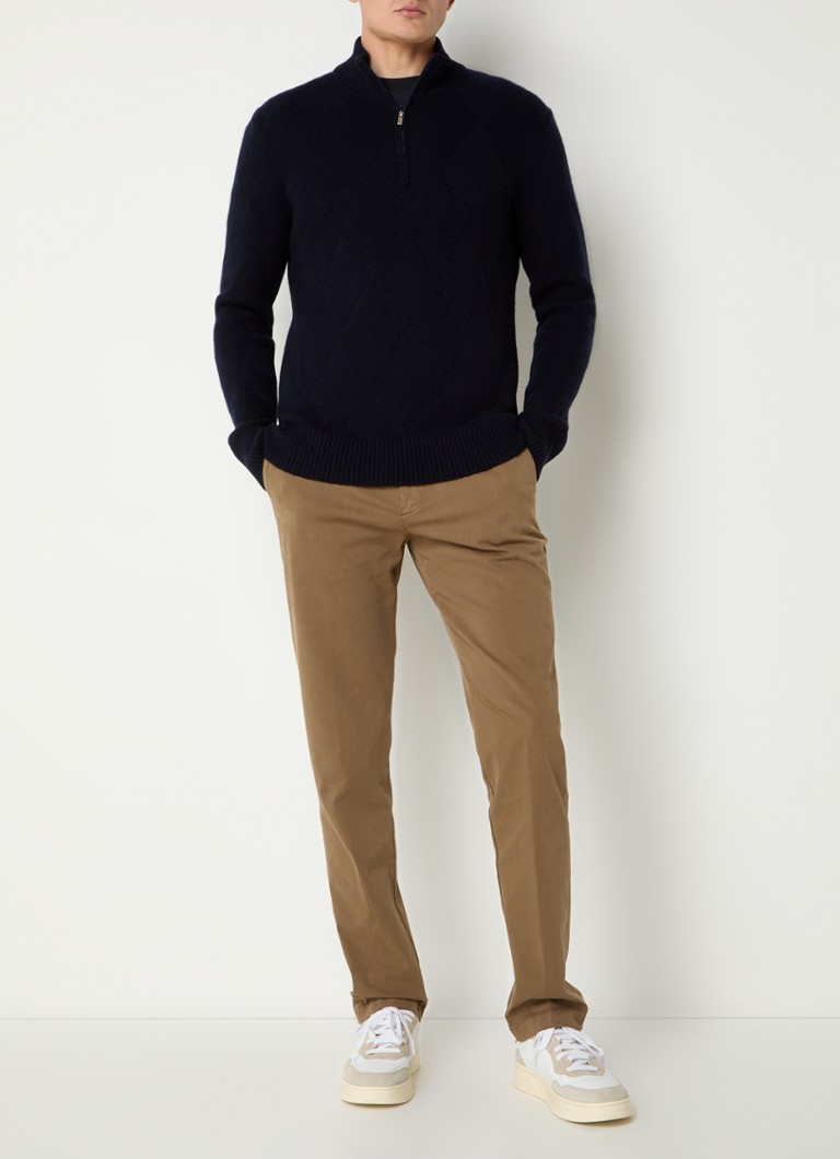 Boggi Milano Fine-knit sweater in wool blend with half zipper