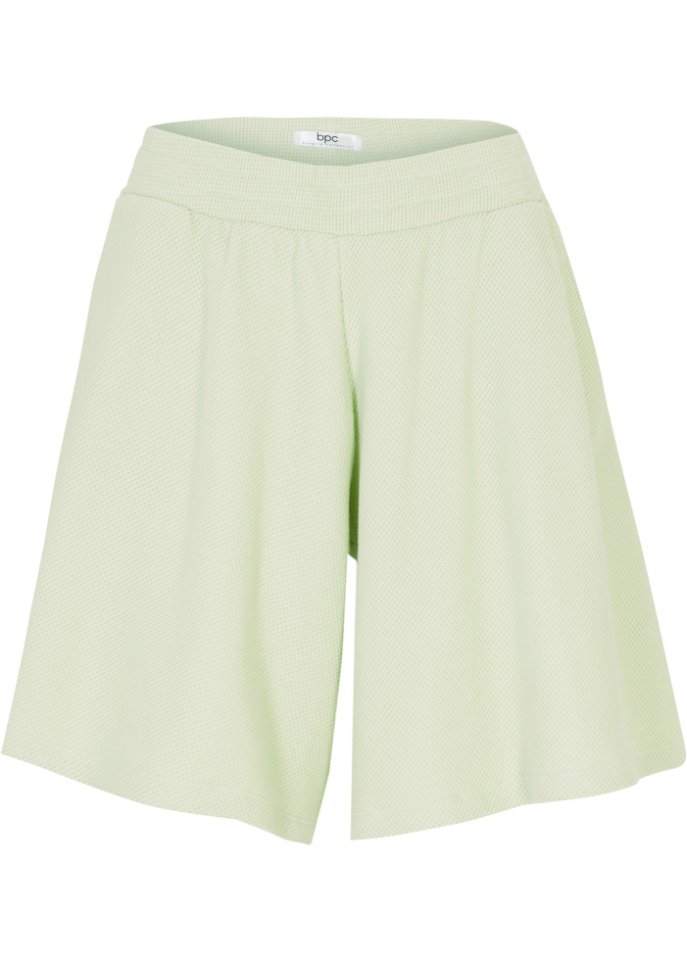 Shorts aus Wafflejersey und High-Waist-Bequembund