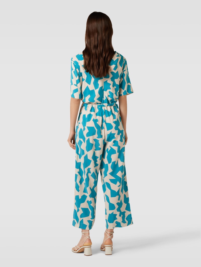 Jumpsuit aus Viskose mit Tunnelzug in petrol