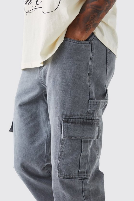 Tall lockere Jeans mit geteiltem Saum