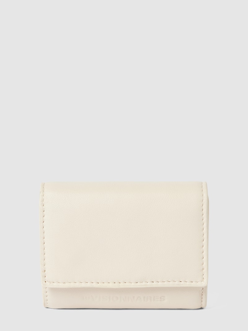 Portemonnaie mit Label-Detail Modell 'MELE SILKY' in ecru