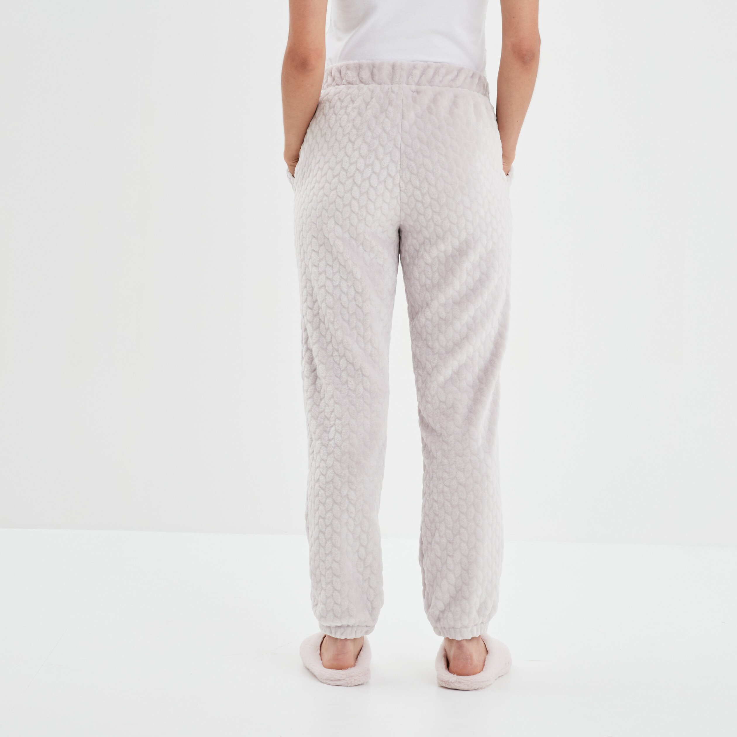 Pantalon de pyjama aspect matelassé rose pastel femme | La Halle