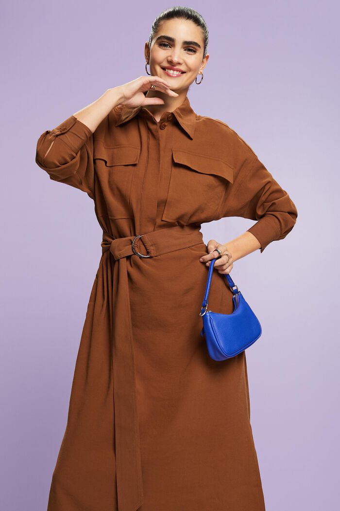 Oversize-Hemdblusenkleid in Midilänge