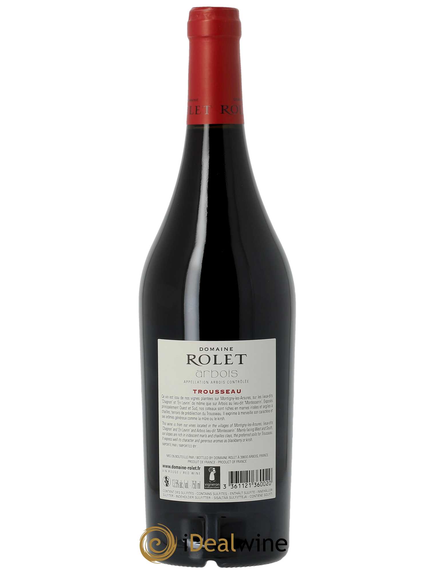 Arbois Trousseau Domaine Rolet  2020 - Lot de 1 Bouteille