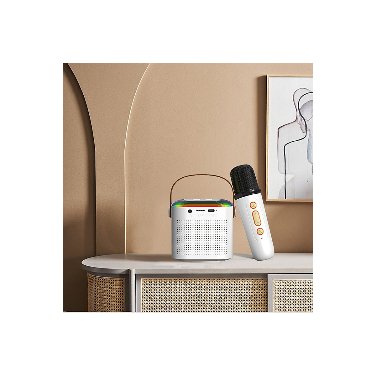 Tragbares integriertes Audiomikrofon für den Außenbereich Home Wireless Bluetooth Kinder Familie KTV