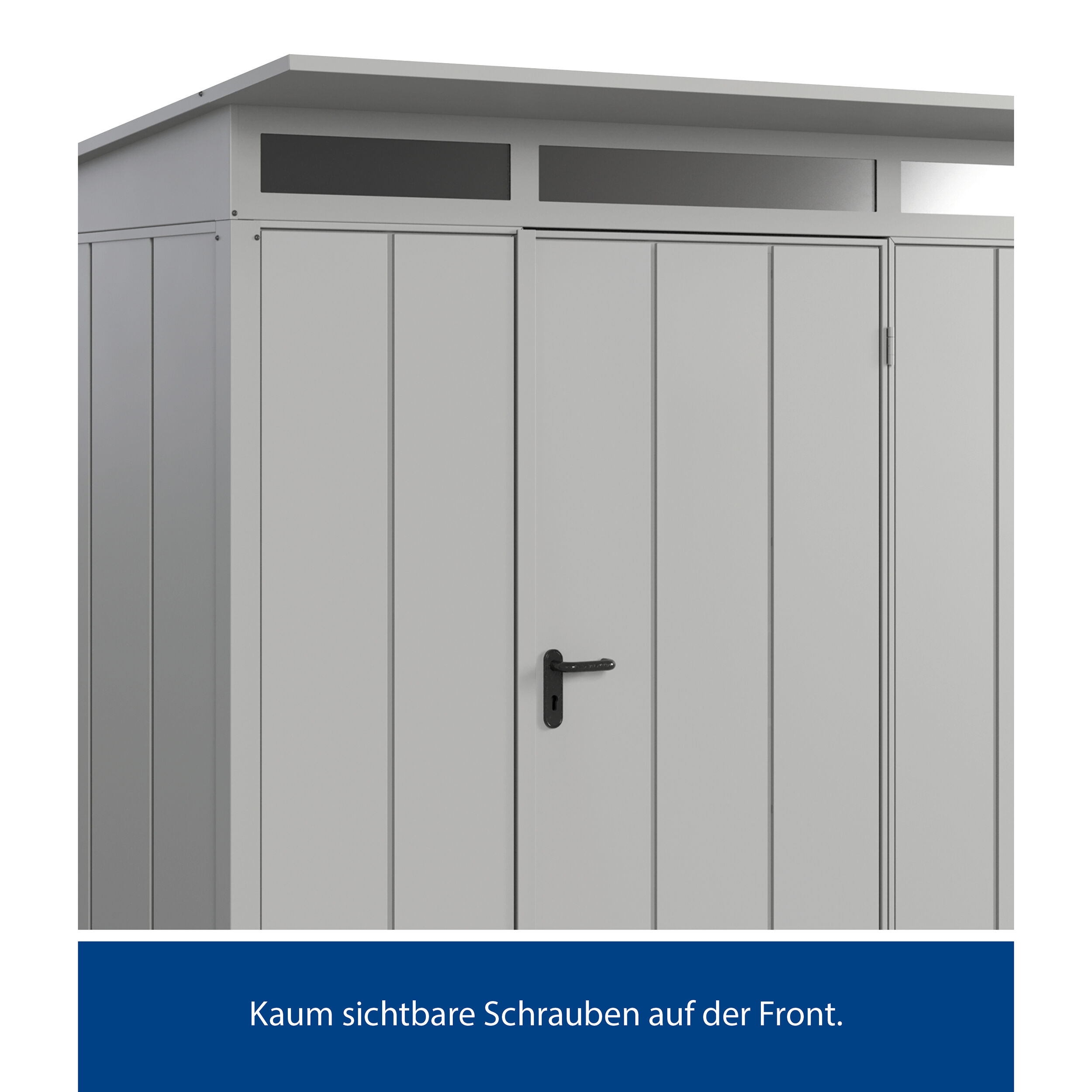 Set Berry Modern-P,Typ 2 Gerätehaus - Weißaluminium