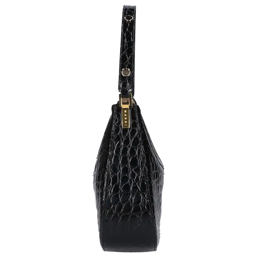 Marni - Schultertasche MILANO Kalbsleder - schwarz