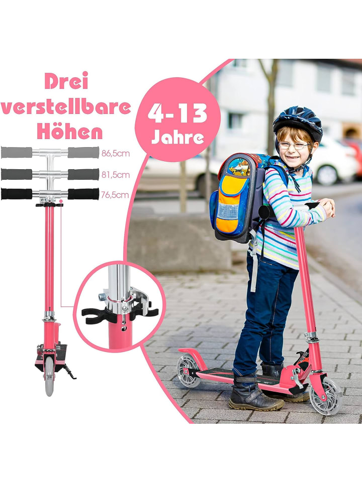 COSTWAY Kinderroller ab 4 Jahre in Rosa günstig kaufen 70 cm