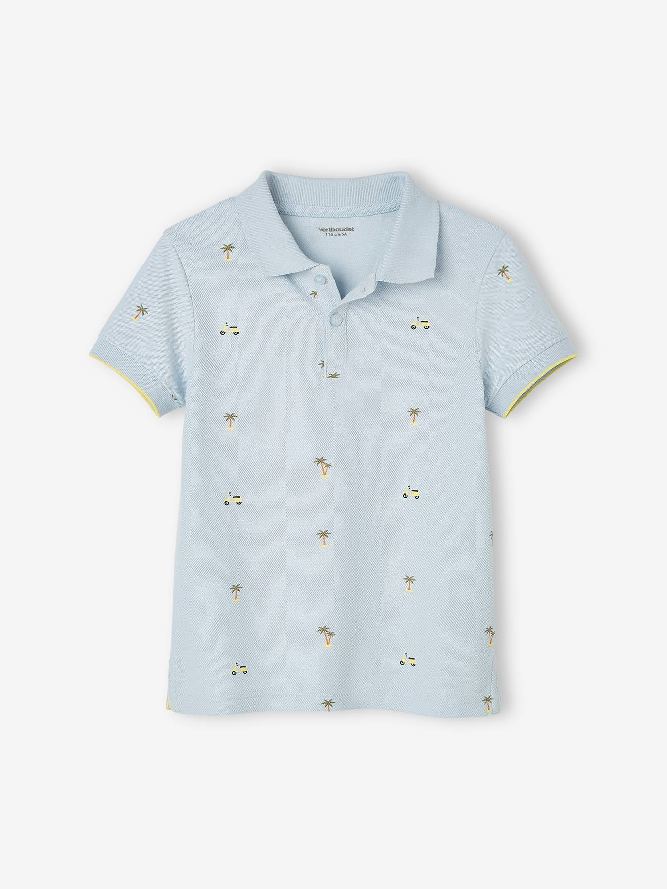 Vertbaudet Jungen Poloshirt, Pikee Oeko-Tex - wollweiß