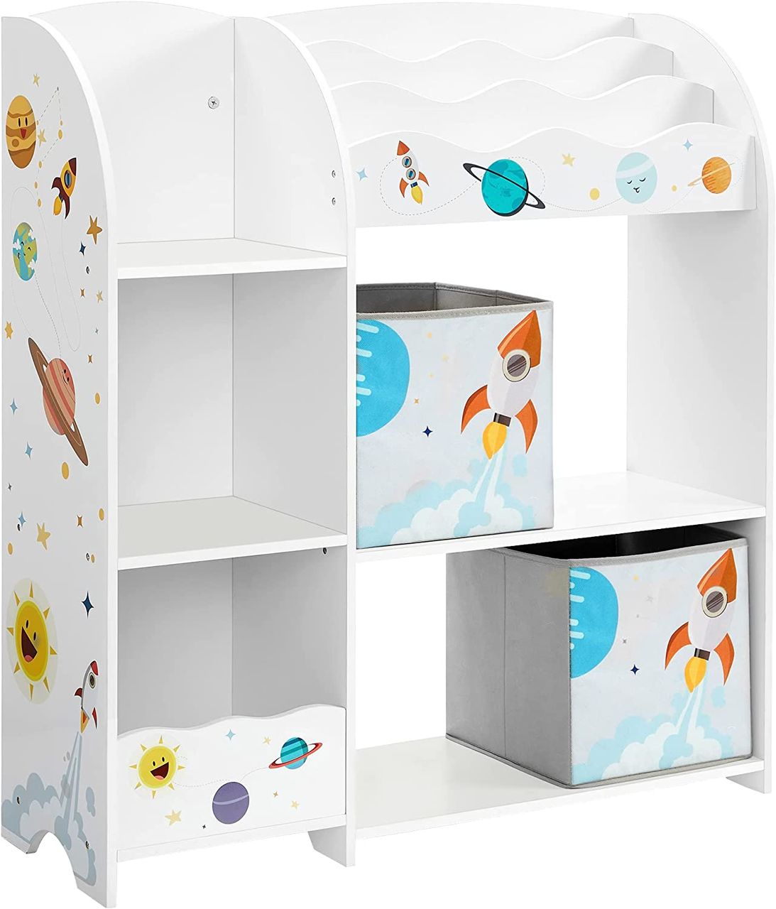 Songmics Spielzeugspeicherregal, 93.0x30.0x100.0cm, Weiß