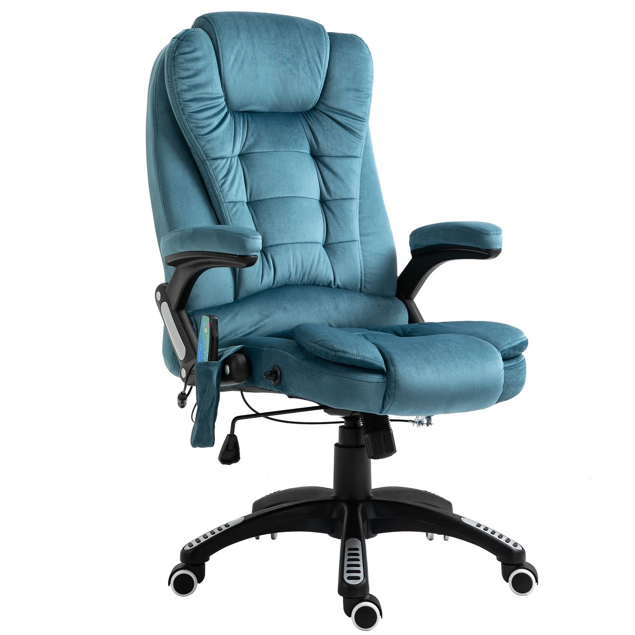 HOMCOM Vinsetto Massagesessel Chefsessel mit Massagefunktion höhenverstellbarer Drehstuhl ergonomischer Gamingstuhl Bürostuhl massage Blau 68 x 72 x 110-120 cm
